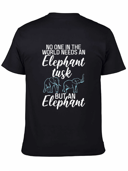 Camiseta Negra: Elefante Necesita Colmillo