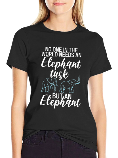 Camiseta Negra: Elefante Necesita Colmillo