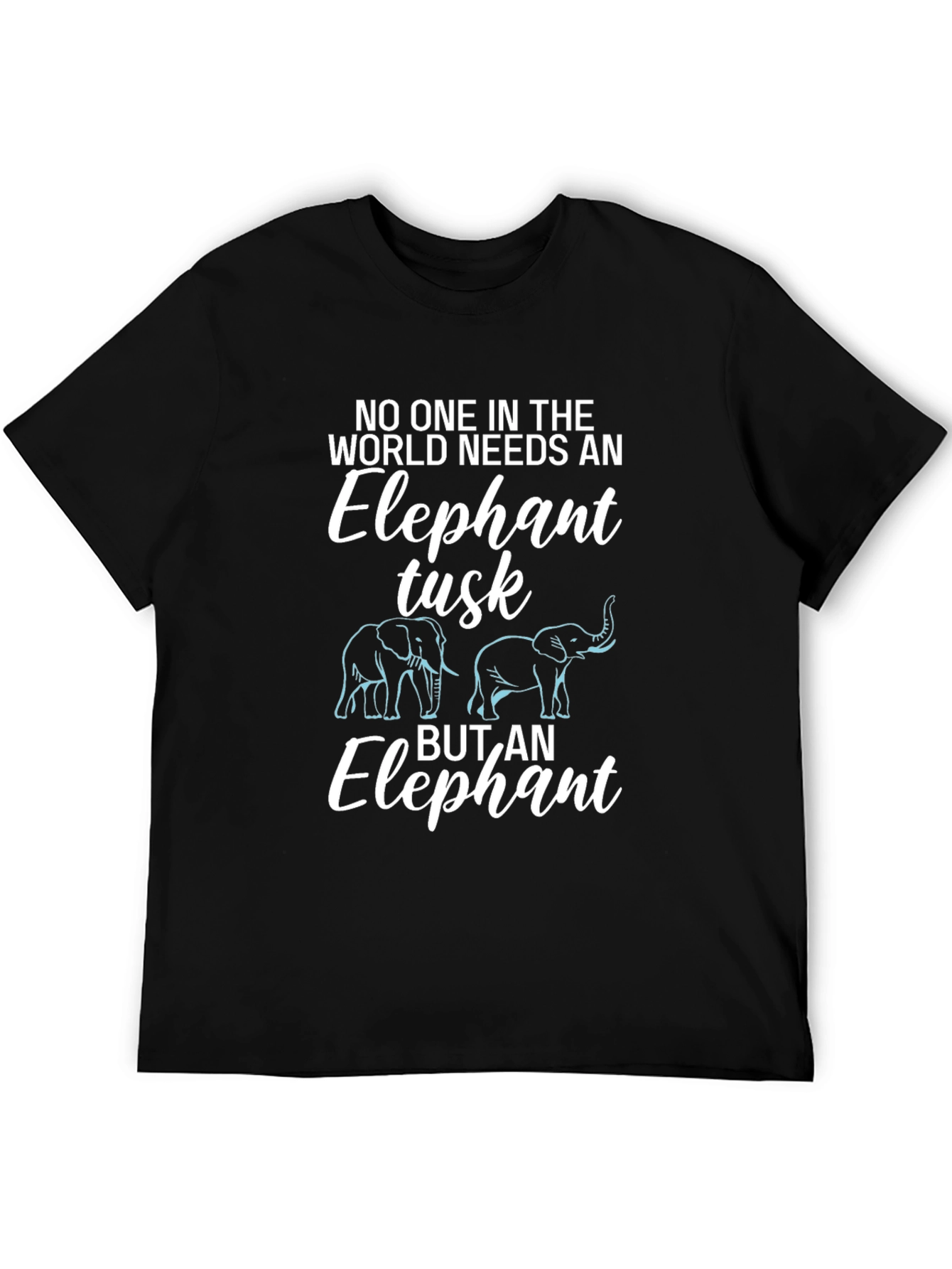 Camiseta Negra: Elefante Necesita Colmillo