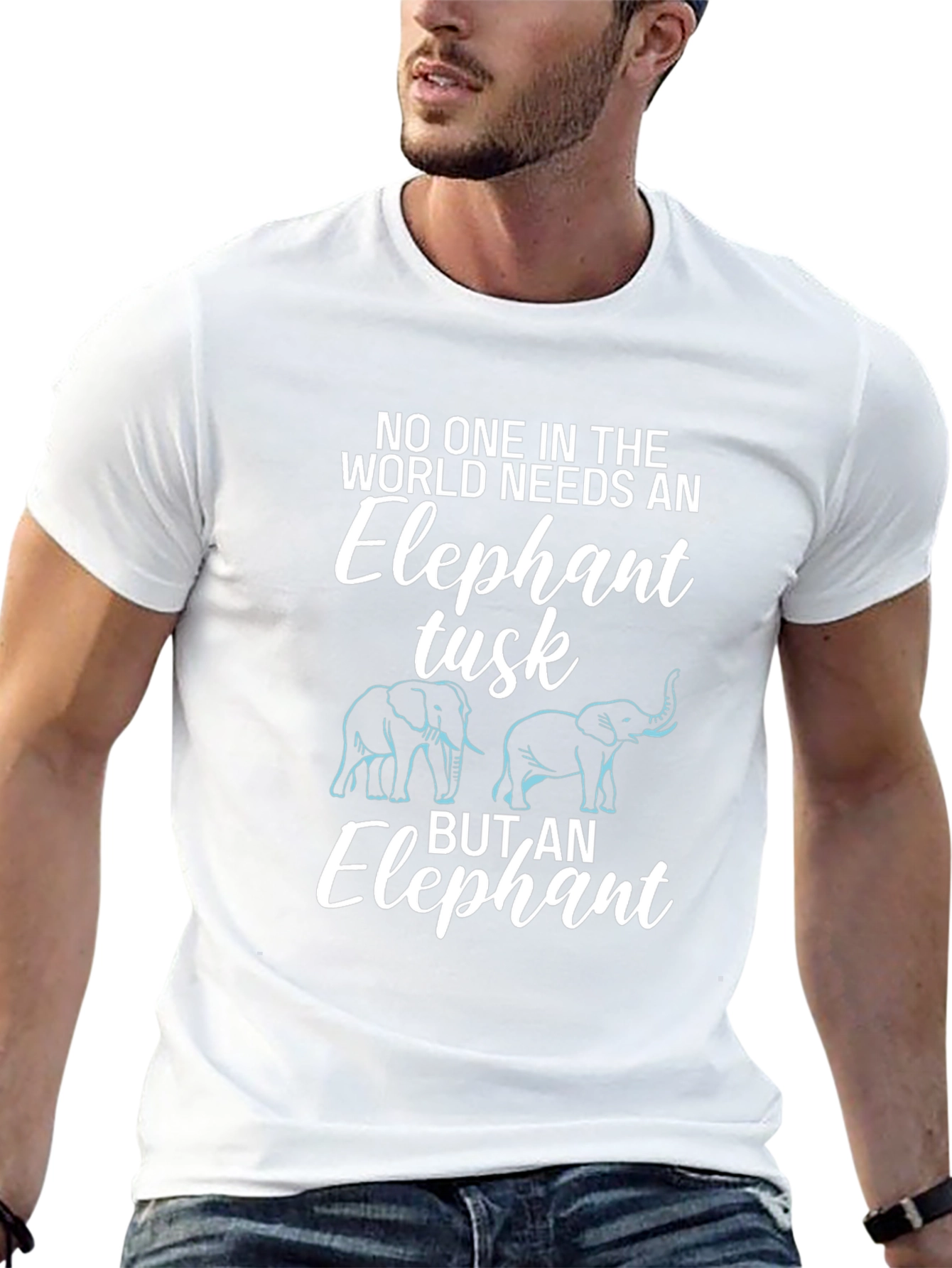 Camiseta Negra: Elefante Necesita Colmillo