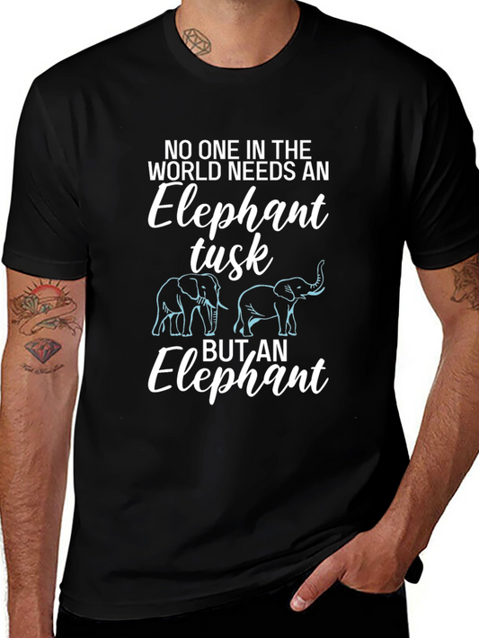 Camiseta Negra: Elefante Necesita Colmillo