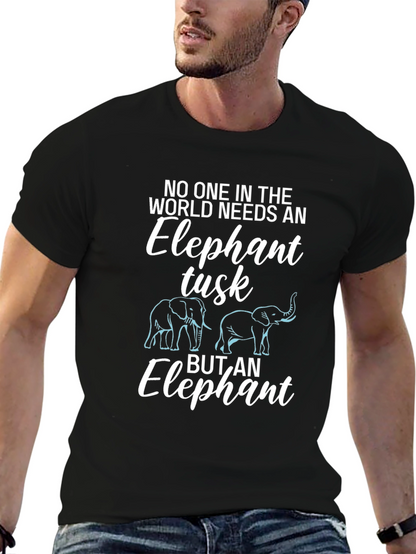 Camiseta Negra: Elefante Necesita Colmillo