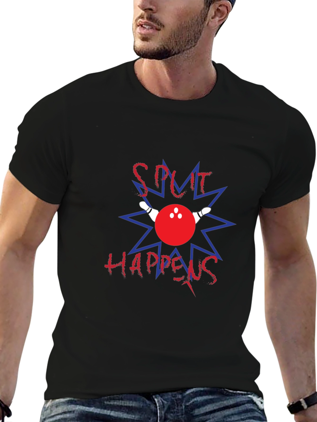 Camiseta Negra Split Happens Bolos