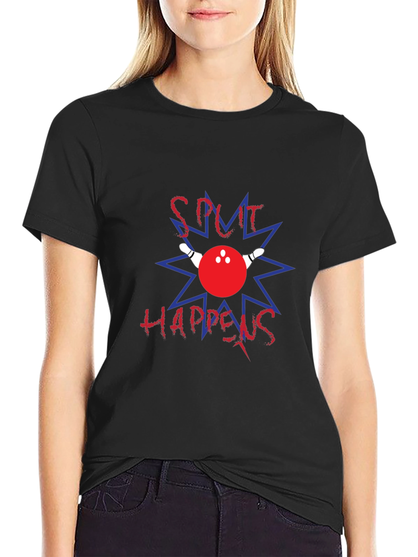 Camiseta Negra Split Happens Bolos