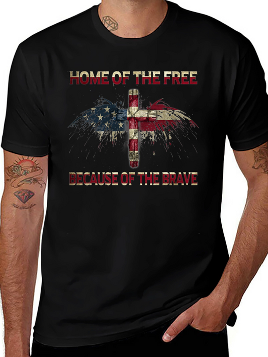 Camiseta Negra: Hogar de los Libres Valor de los Valientes