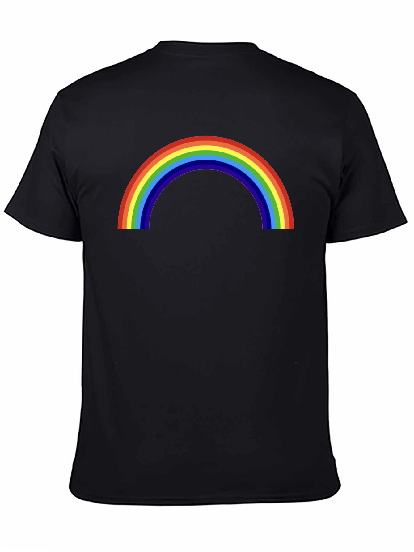 Camiseta Negra con Arco Iris