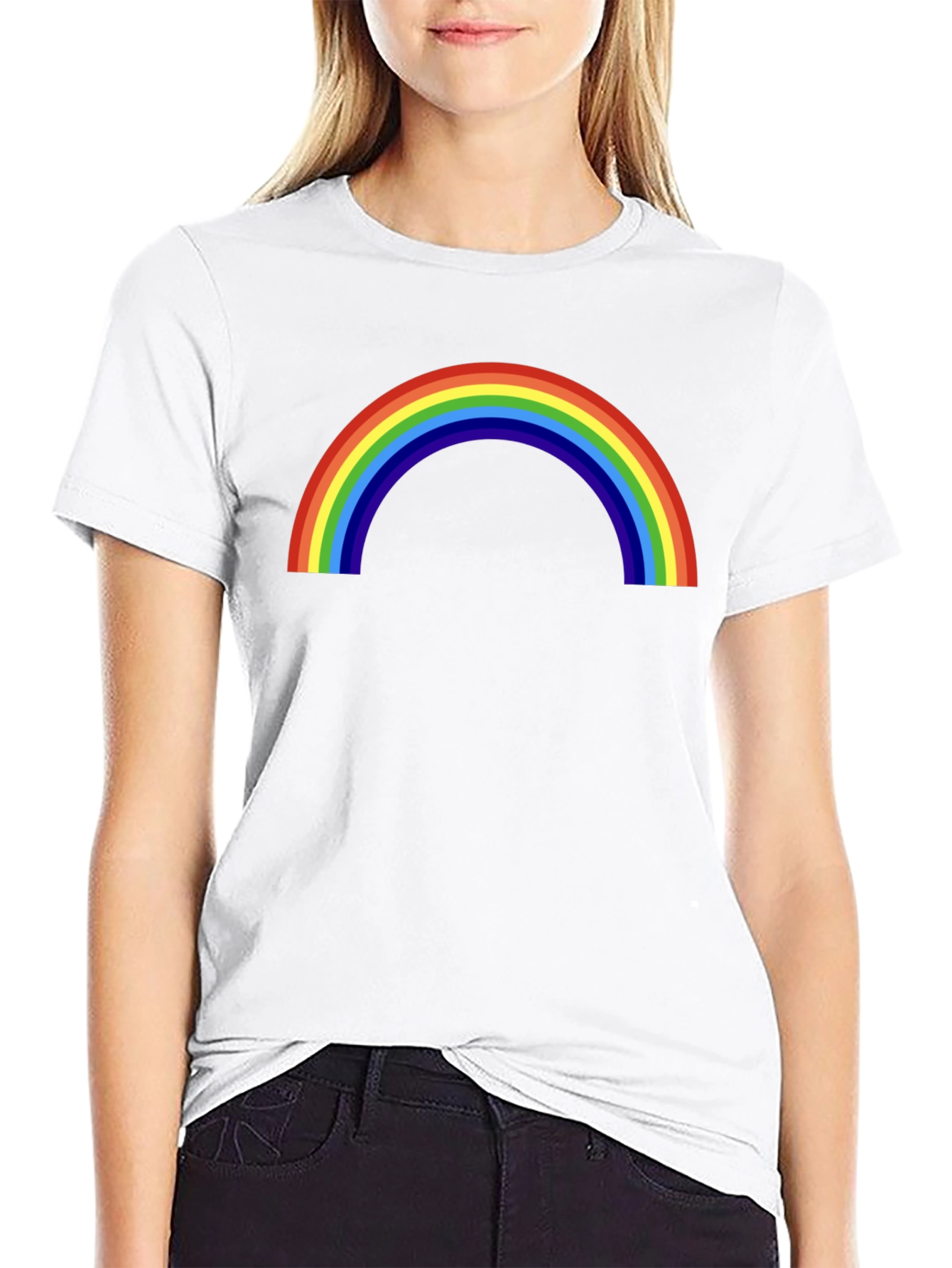 Camiseta Negra con Arco Iris