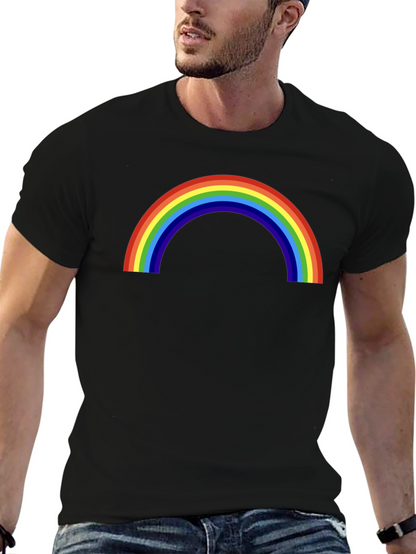 Camiseta Negra con Arco Iris