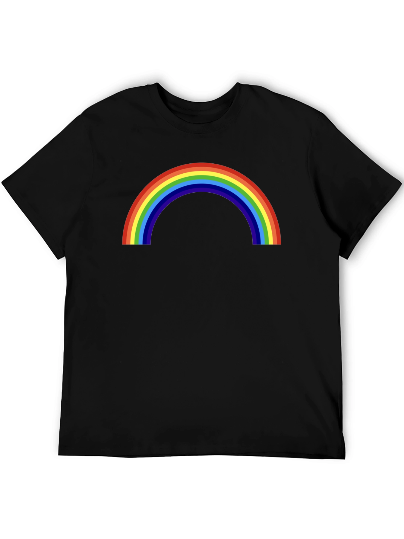 Camiseta Negra con Arco Iris