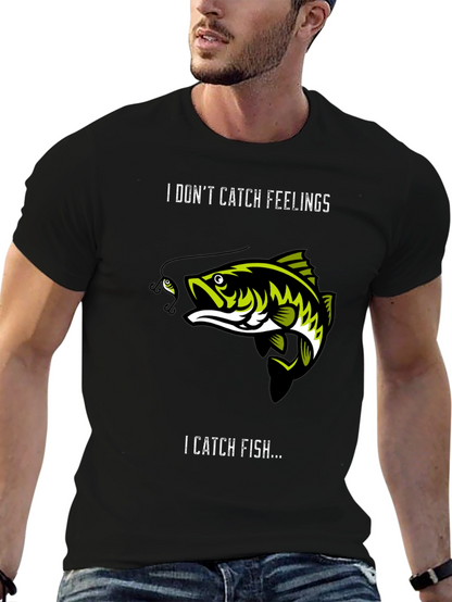 Camiseta Negra: No Atrapa Sentimientos Atrapa Peces