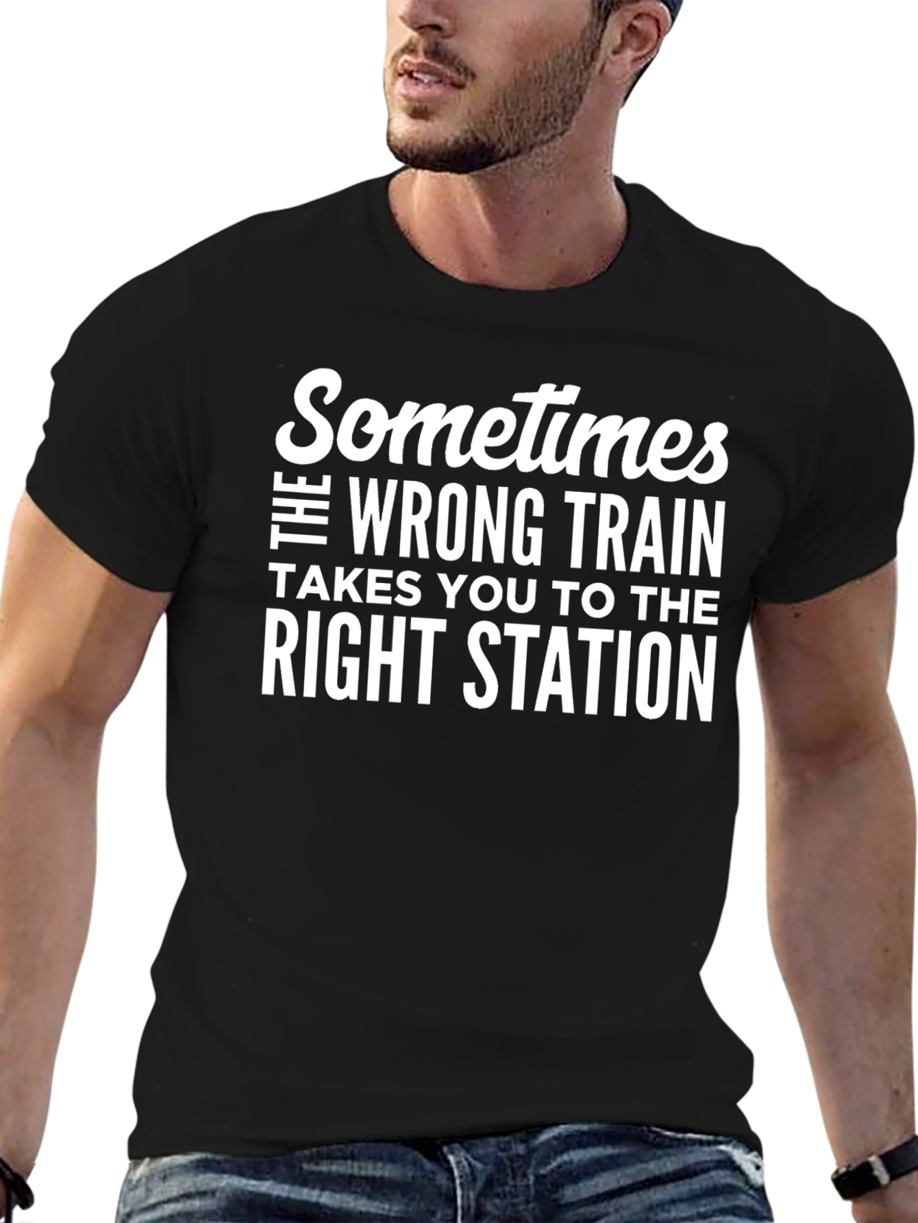 Camiseta Negra: A Veces El Tren Equivocado
