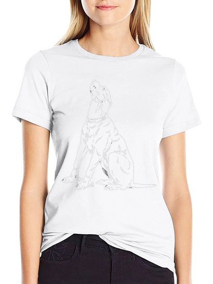 Camiseta Negra con Dibujo de Perro Aullando