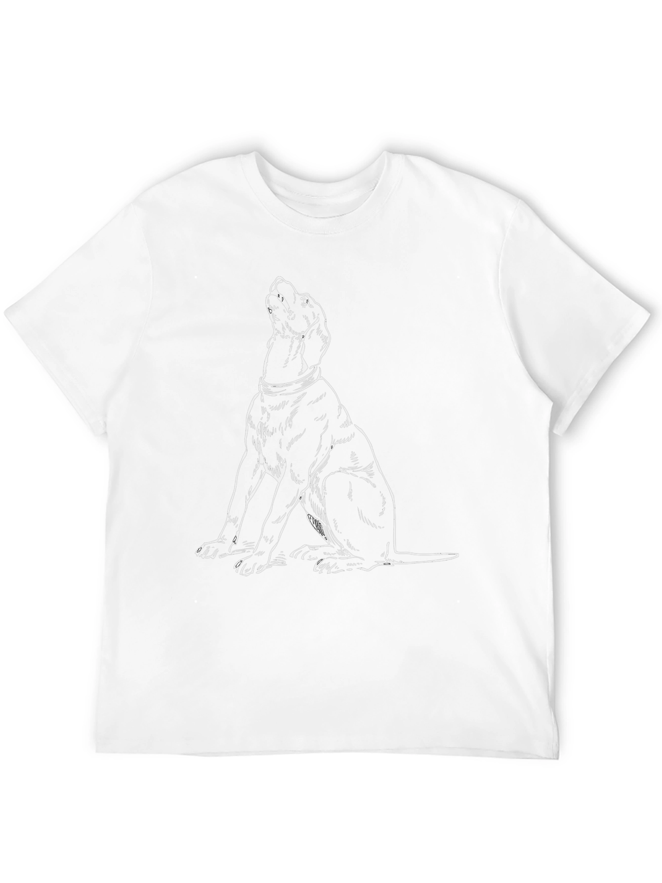 Camiseta Negra con Dibujo de Perro Aullando
