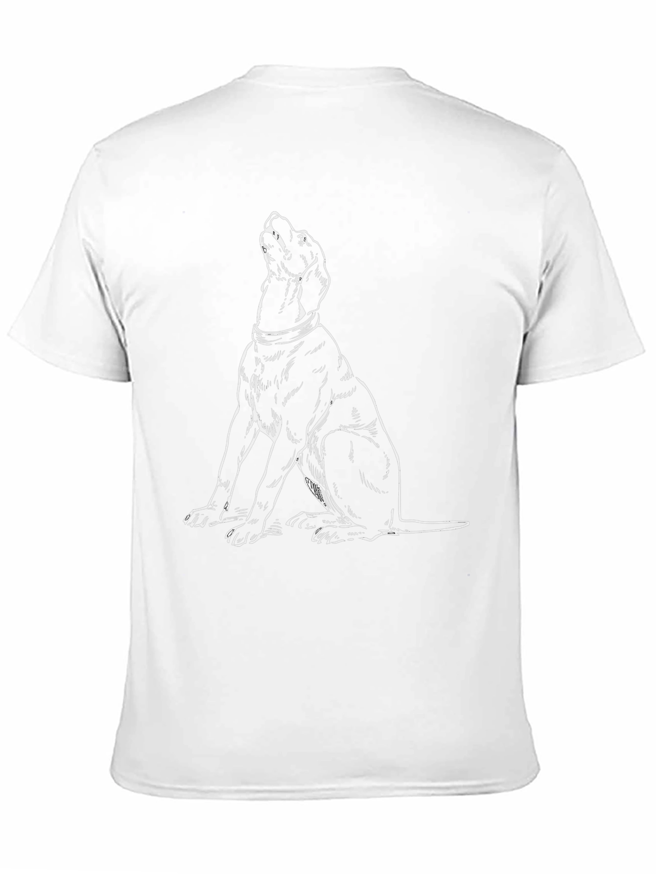 Camiseta Negra con Dibujo de Perro Aullando