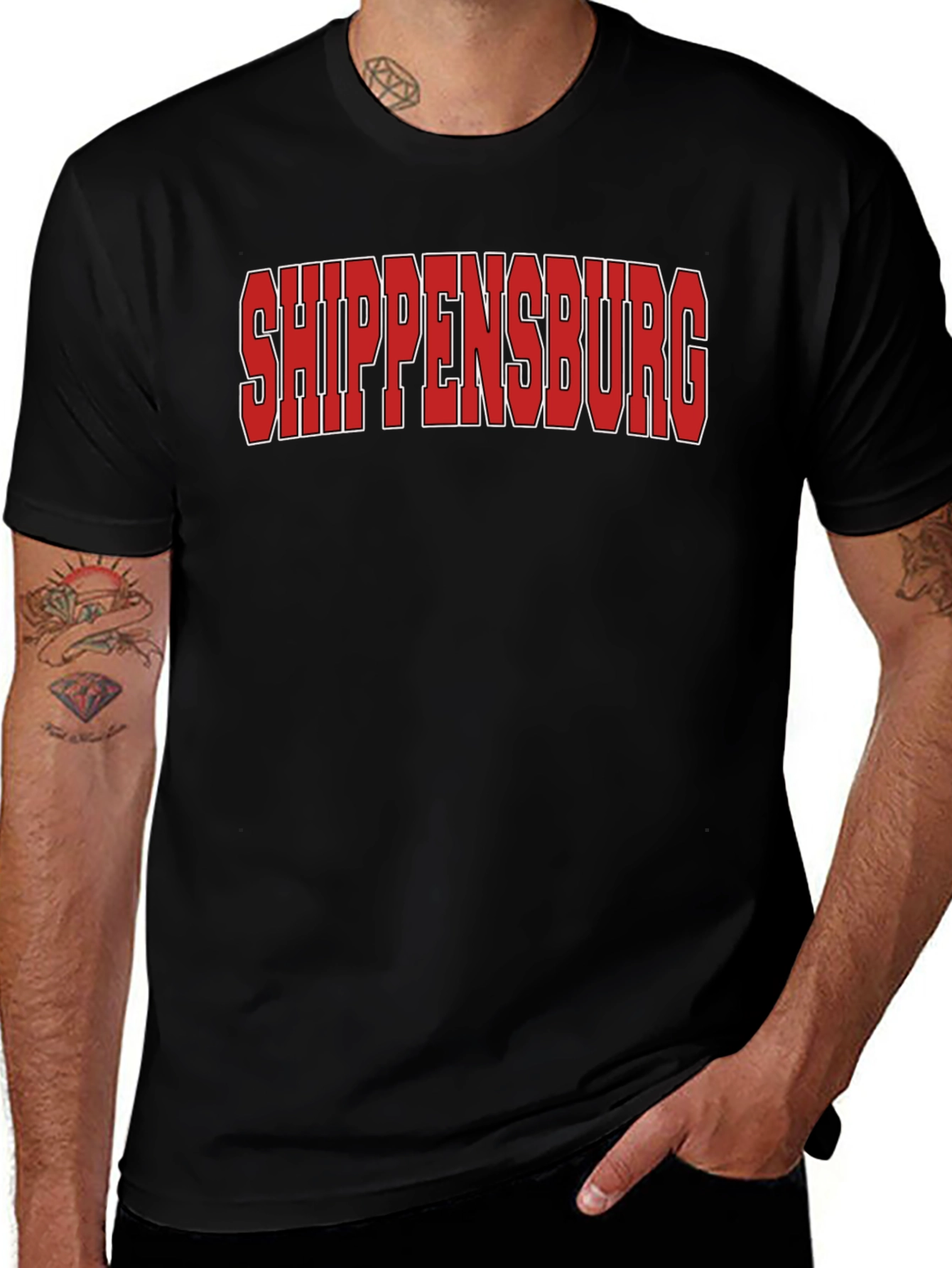 Camiseta Negra Shippensburg - Estilo Casual