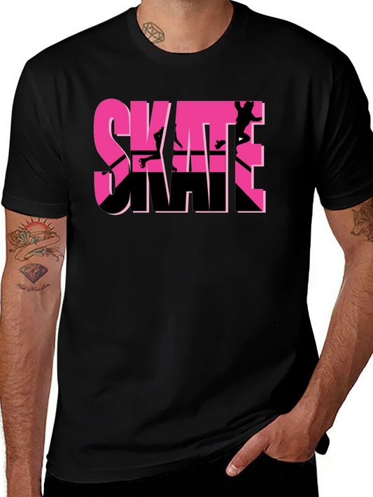 Camiseta Negra Skateboarding Diseño Gráfico