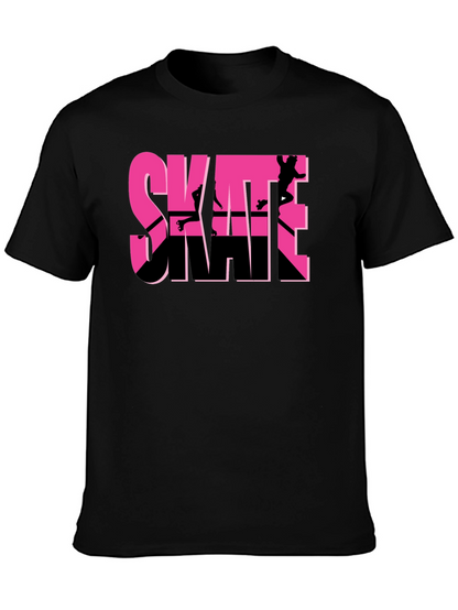 Camiseta Negra Skateboarding Diseño Gráfico