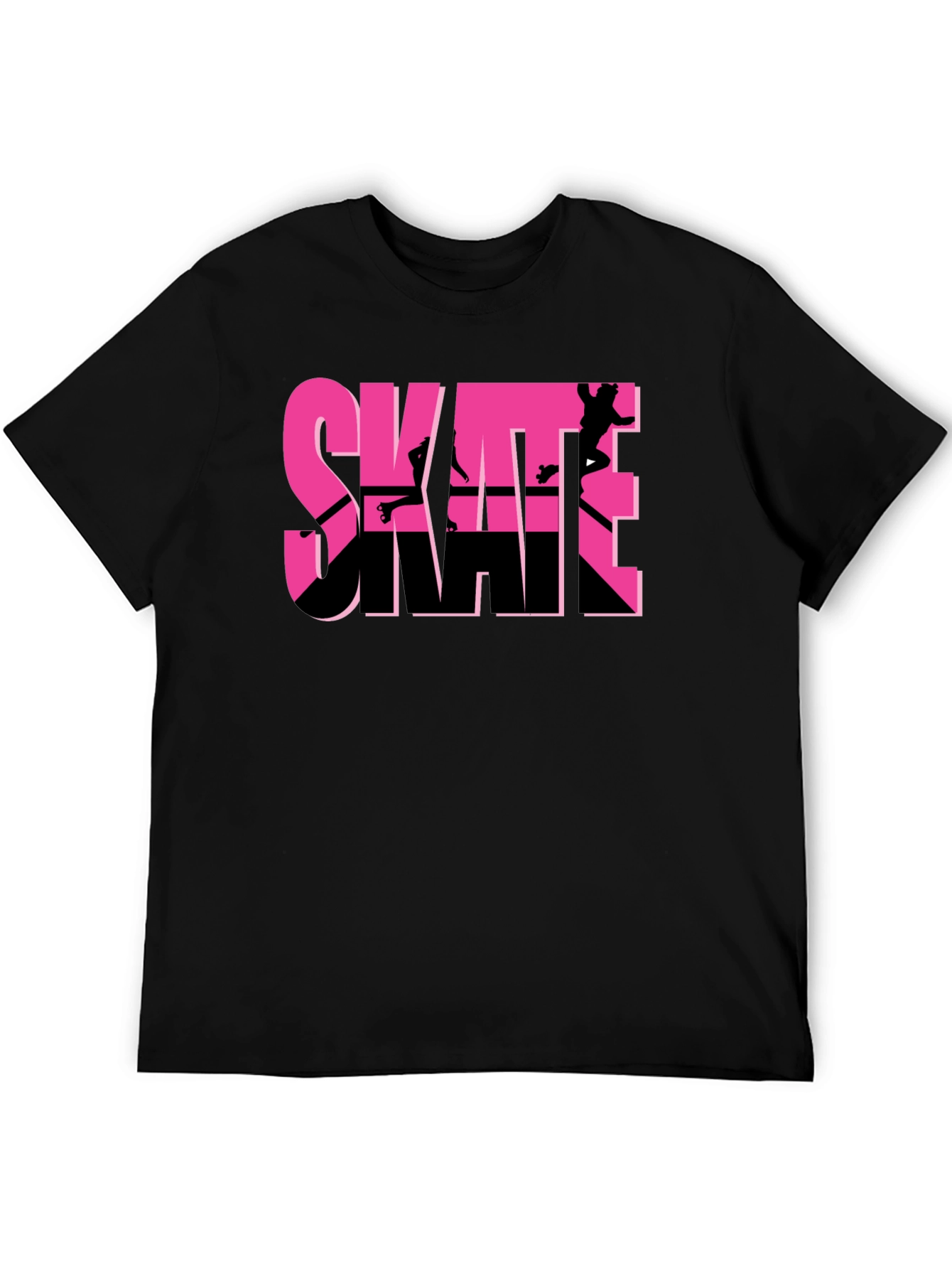 Camiseta Negra Skateboarding Diseño Gráfico