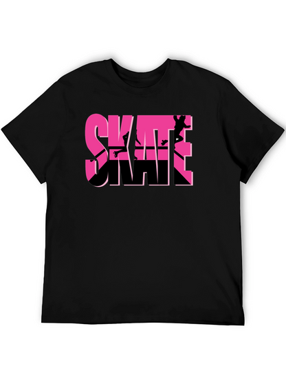 Camiseta Negra Skateboarding Diseño Gráfico