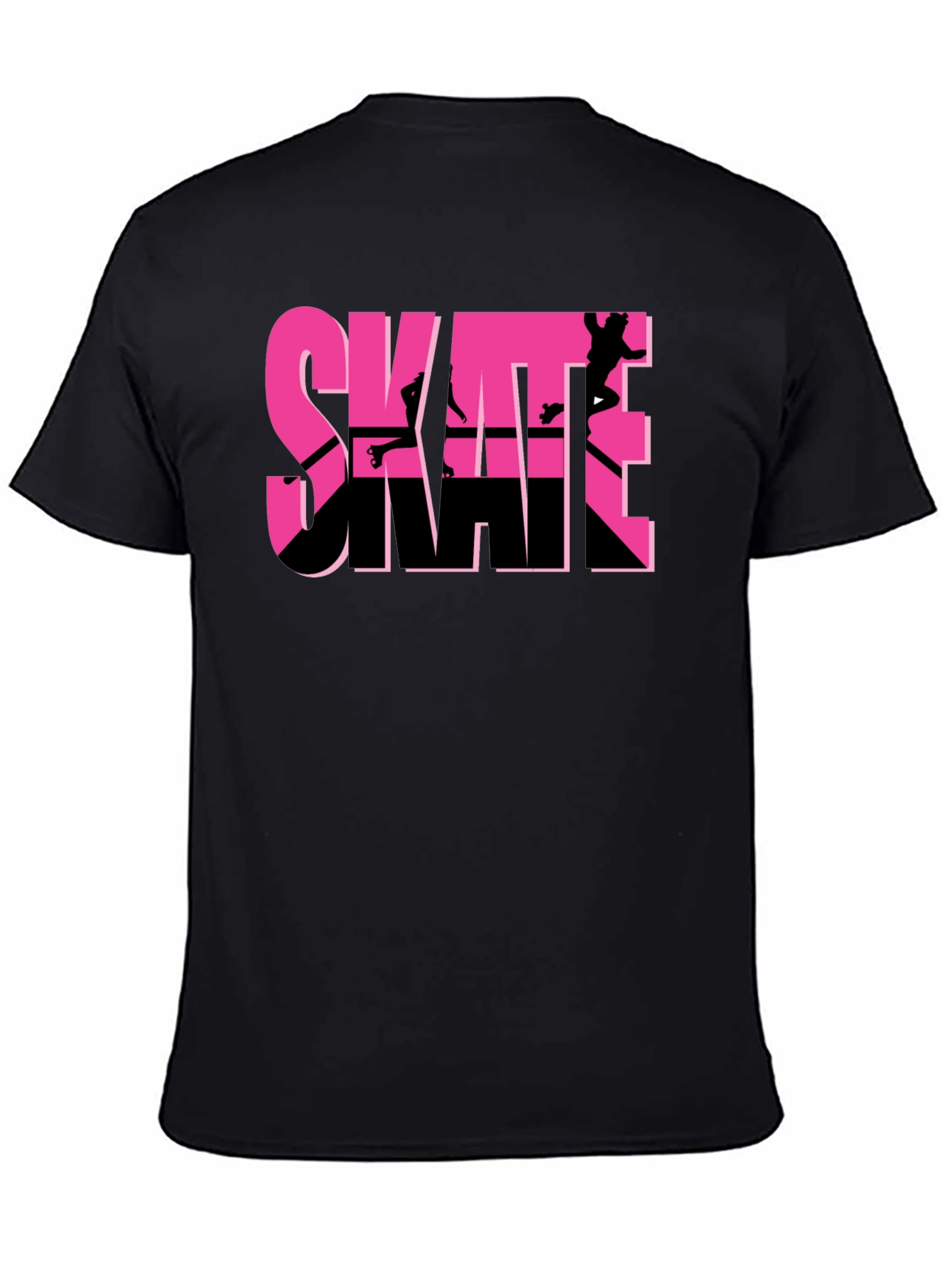 Camiseta Negra Skateboarding Diseño Gráfico