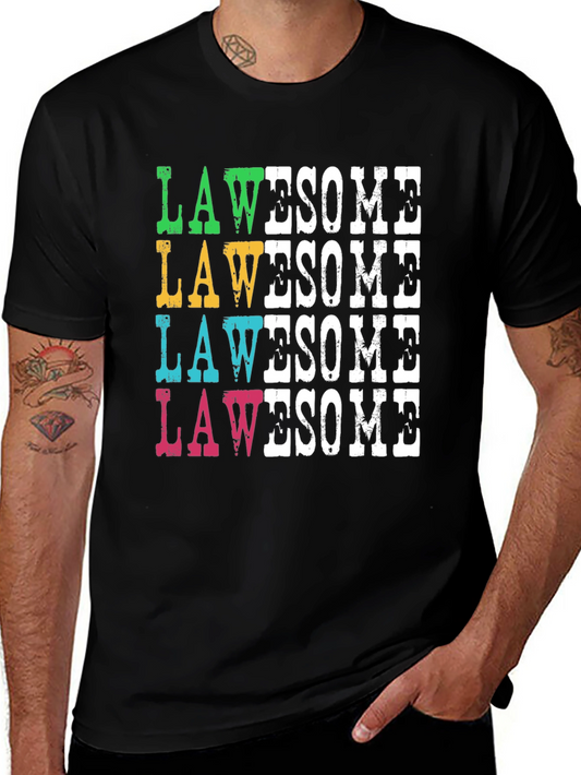 Camiseta Negra Lawesome Colorida para Hombre