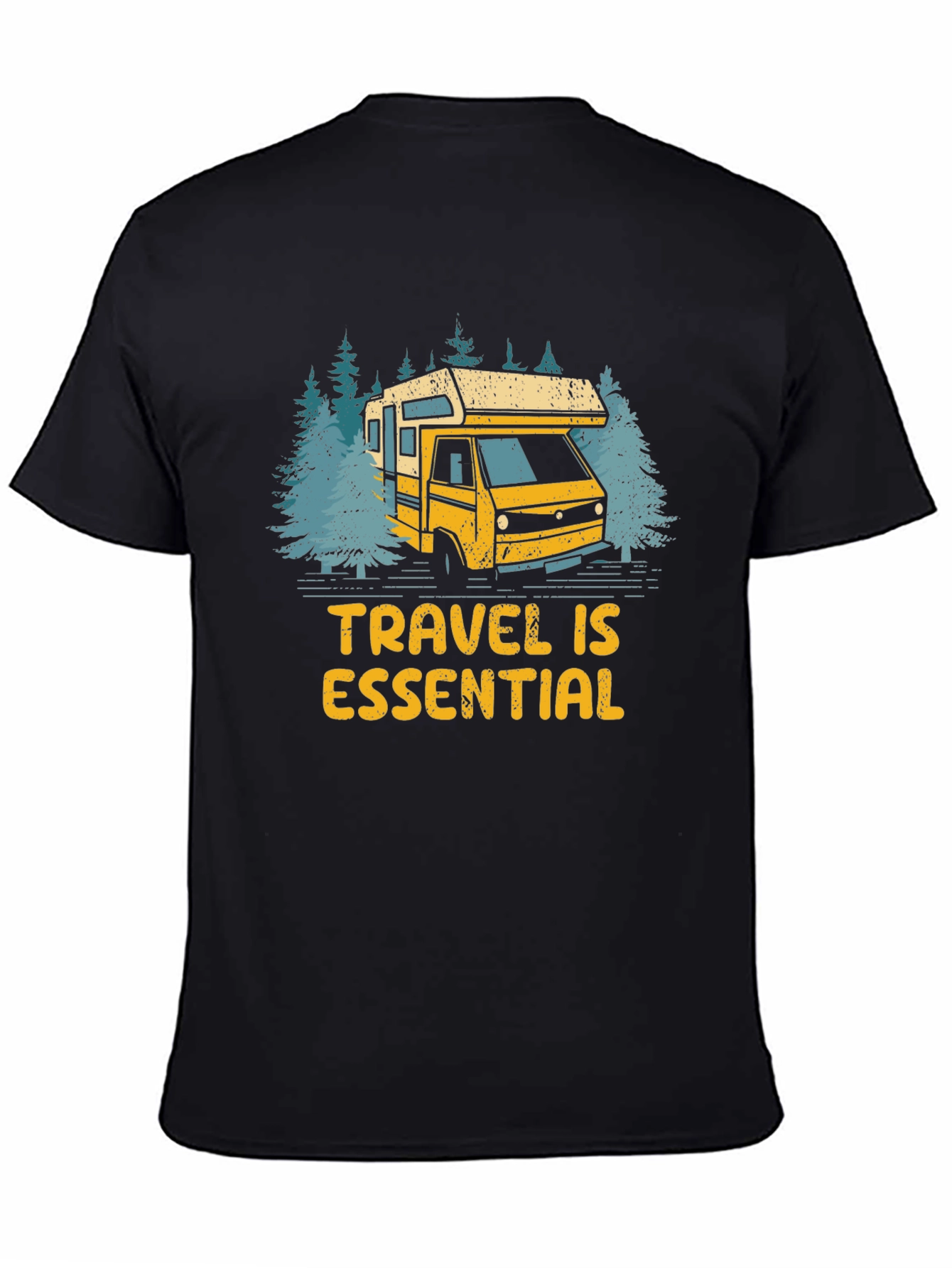 Camiseta Negra Viajar Es Esencial