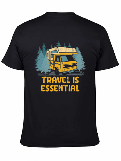Camiseta Negra Viajar Es Esencial