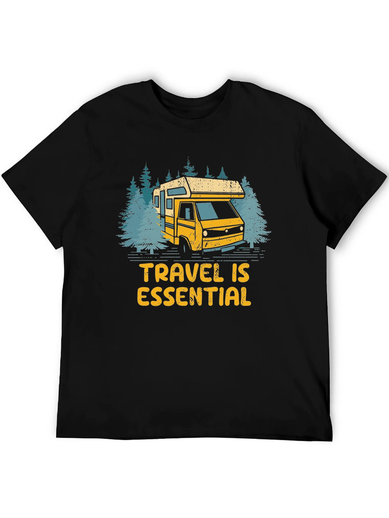 Camiseta Negra Viajar Es Esencial