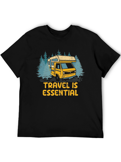 Camiseta Negra Viajar Es Esencial