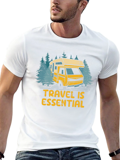 Camiseta Negra Viajar Es Esencial