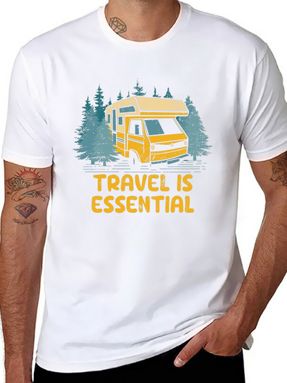 Camiseta Negra Viajar Es Esencial