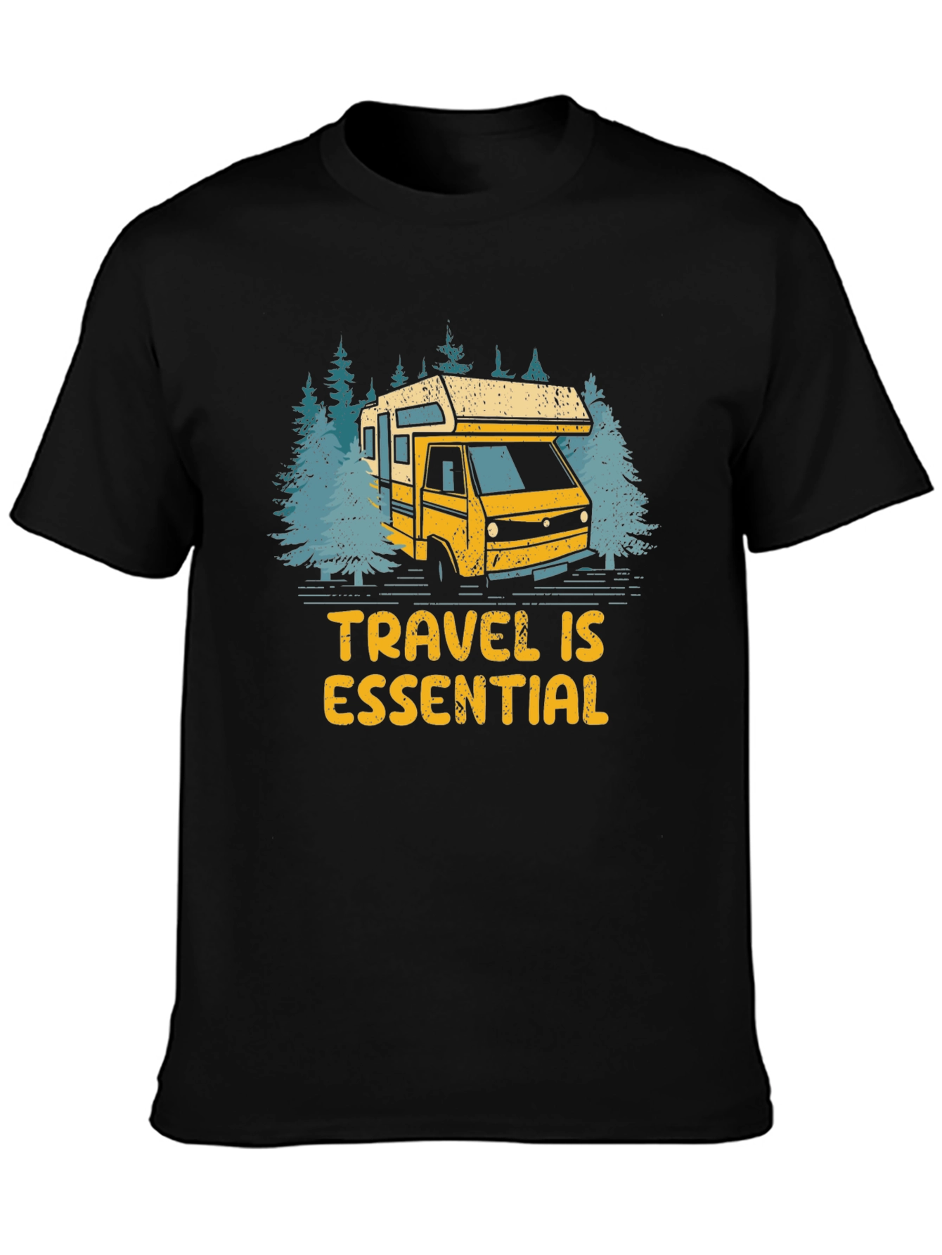 Camiseta Negra Viajar Es Esencial