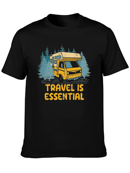 Camiseta Negra Viajar Es Esencial
