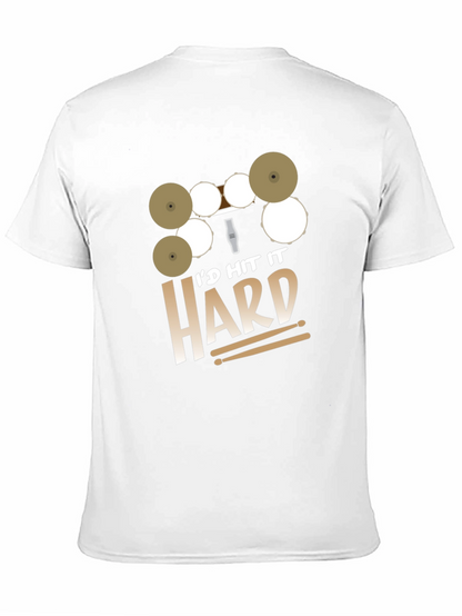 Camiseta Negra Id Hit It Hard para Bateristas