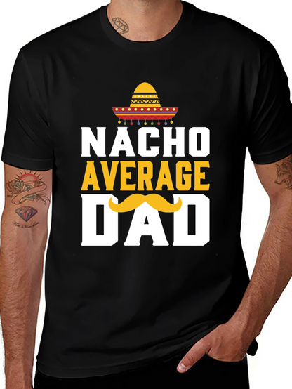 Camiseta Negra: Nacho Promedio Papá con Sombrero
