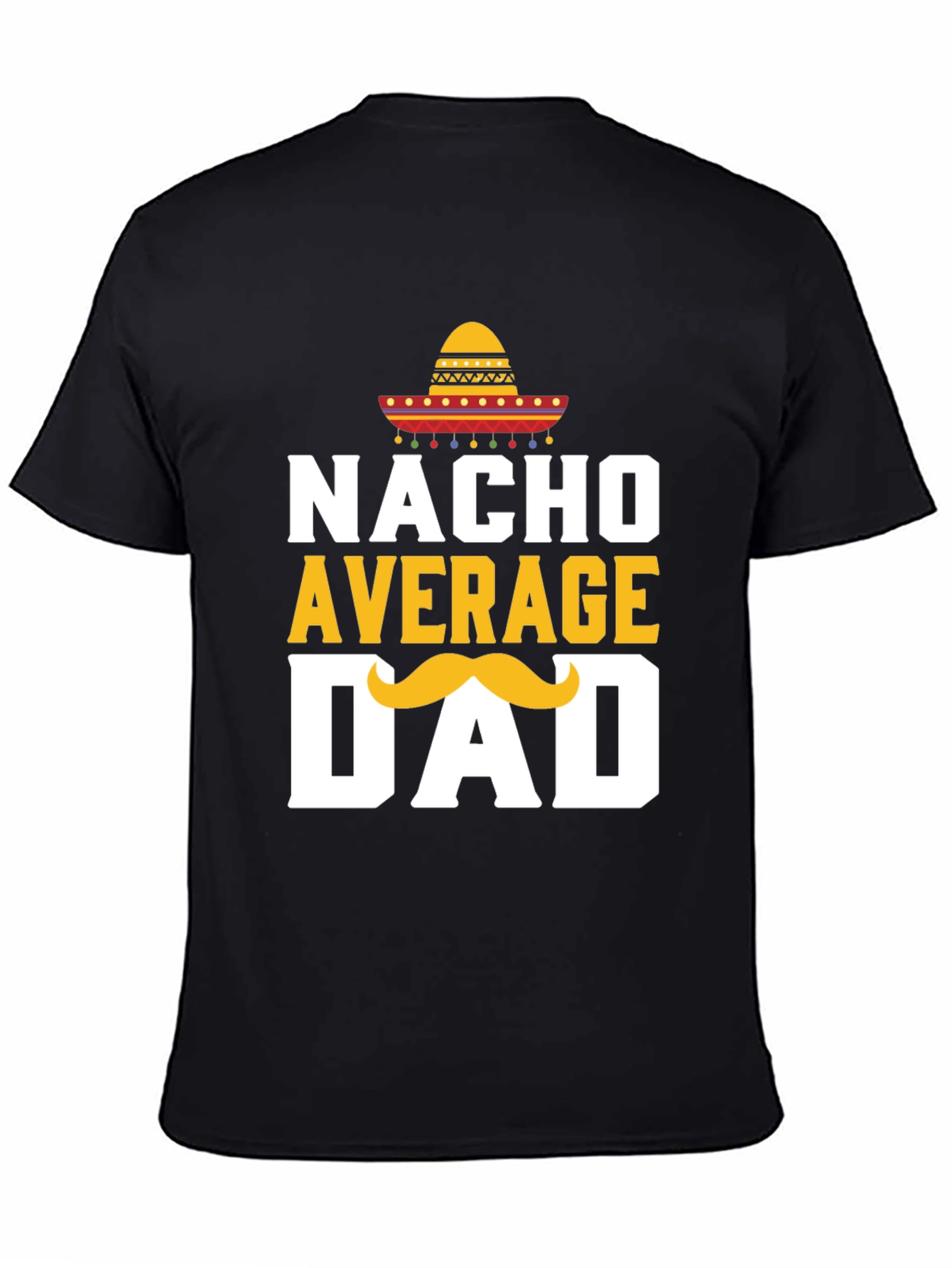 Camiseta Negra: Nacho Promedio Papá con Sombrero