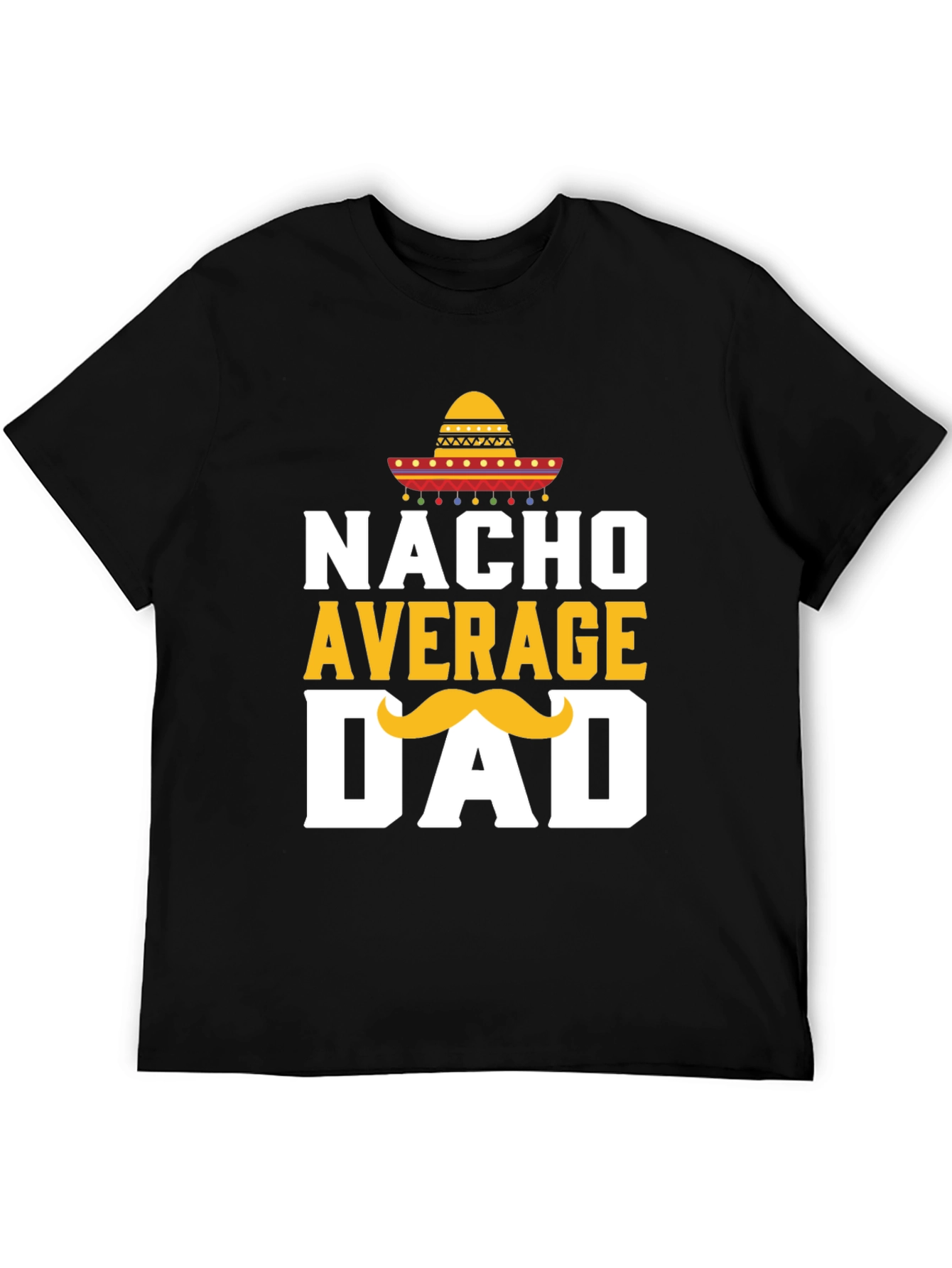 Camiseta Negra: Nacho Promedio Papá con Sombrero