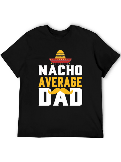 Camiseta Negra: Nacho Promedio Papá con Sombrero