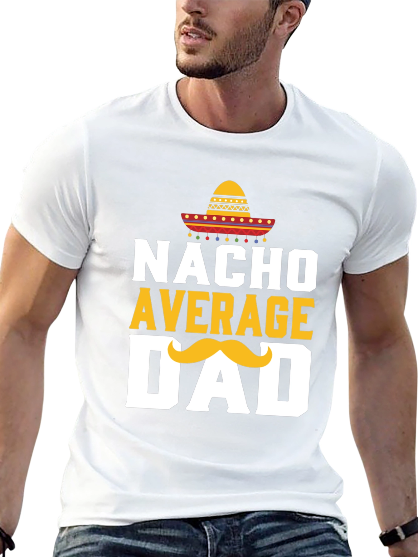 Camiseta Negra: Nacho Promedio Papá con Sombrero