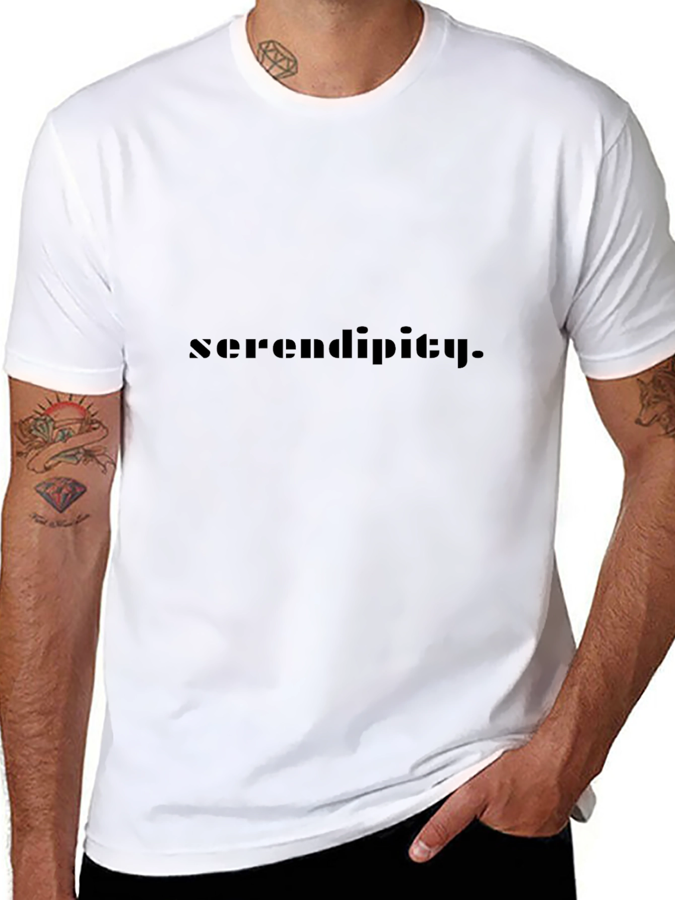 Camiseta Negra Serendipity Casual para Hombre
