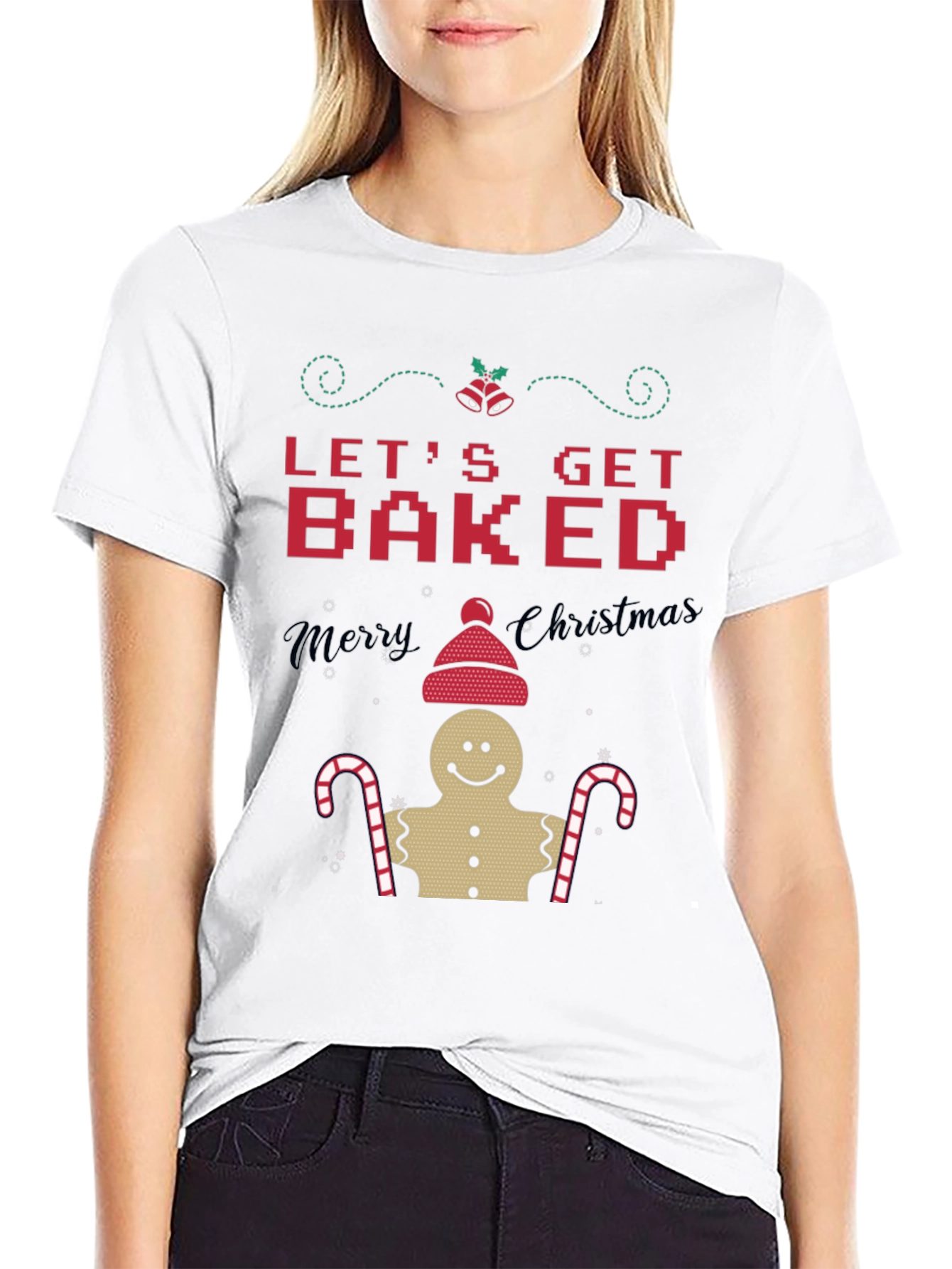 Camiseta Navideña Lets Get Baked Hombre