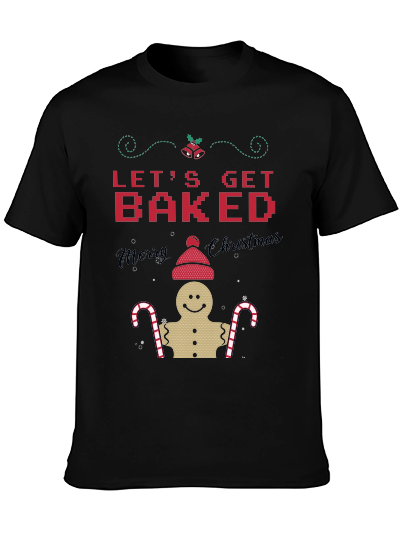 Camiseta Navideña Lets Get Baked Hombre