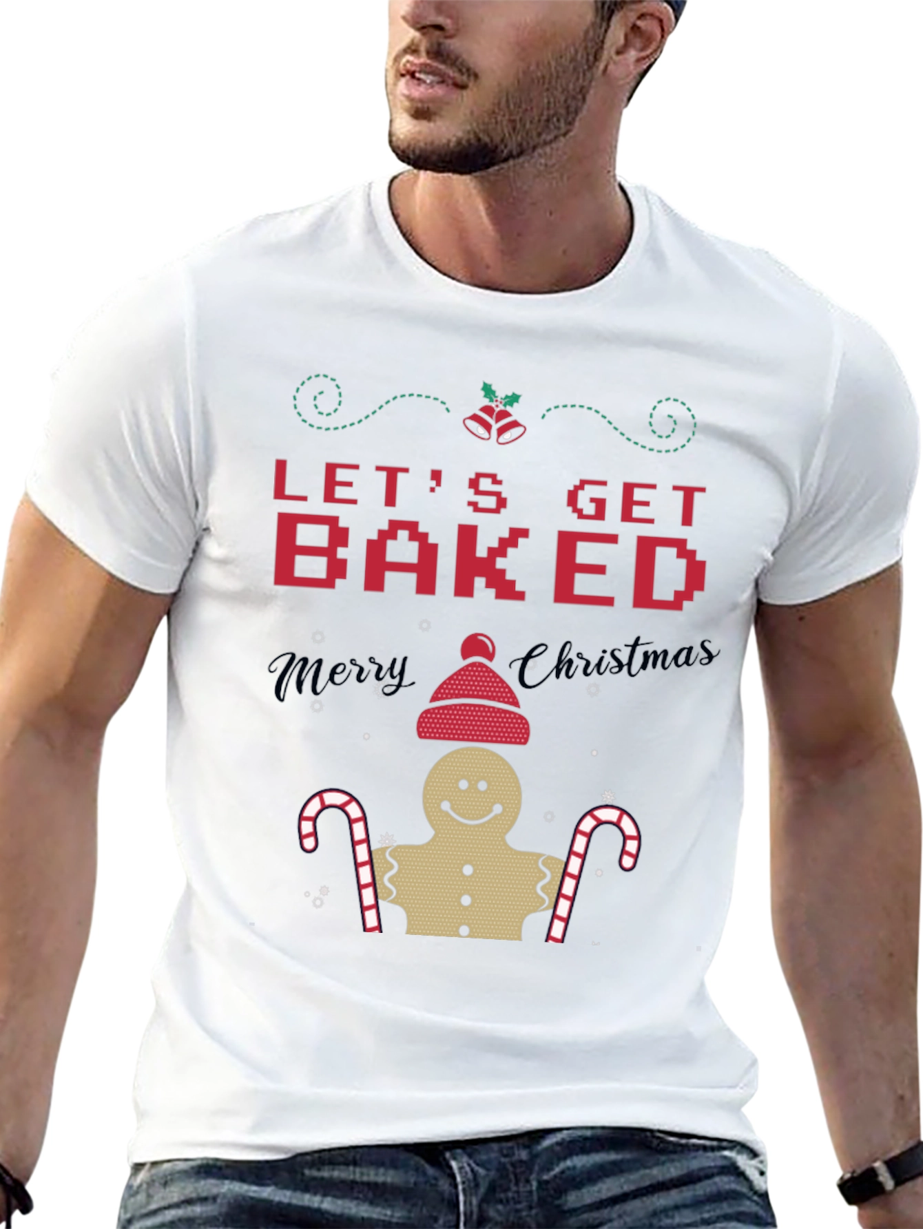 Camiseta Navideña Lets Get Baked Hombre