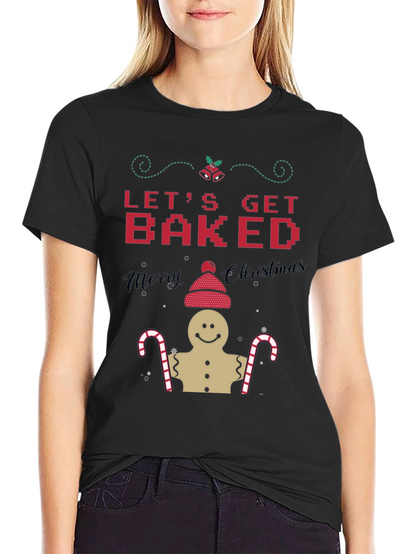 Camiseta Navideña Lets Get Baked Hombre
