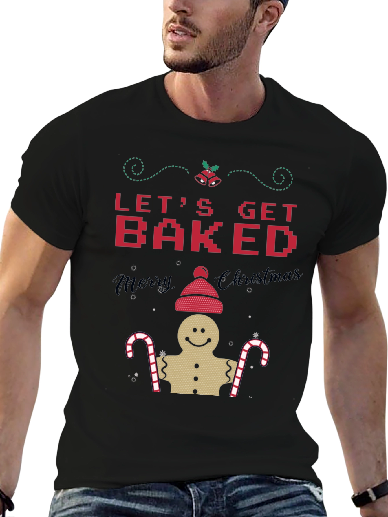 Camiseta Navideña Lets Get Baked Hombre