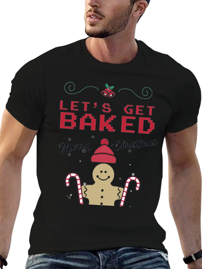 Camiseta Navideña Lets Get Baked Hombre
