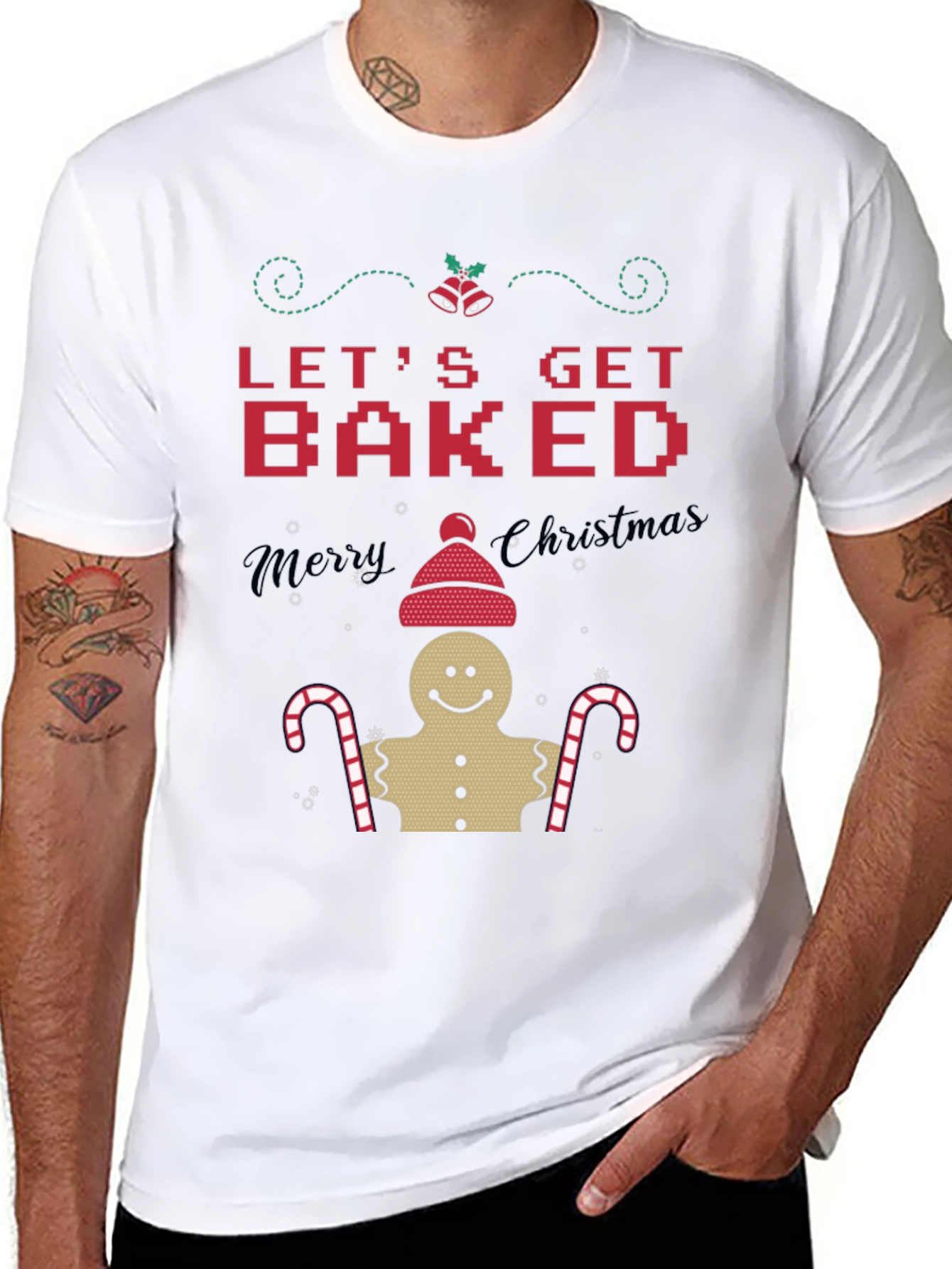 Camiseta Navideña Lets Get Baked Hombre
