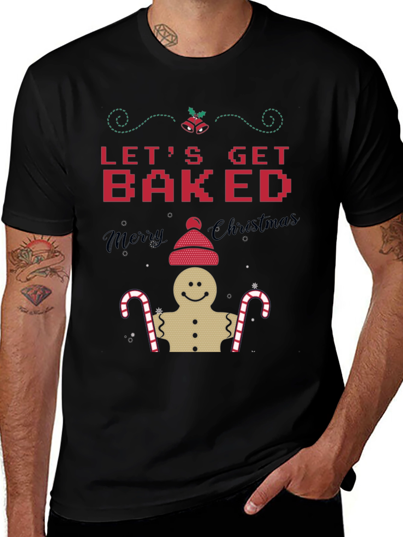 Camiseta Navideña Lets Get Baked Hombre