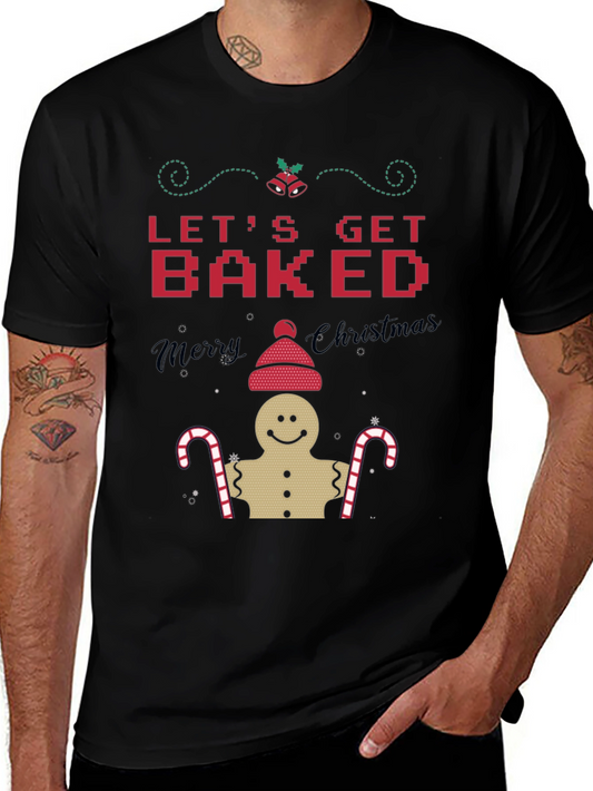 Camiseta Navideña Lets Get Baked Hombre