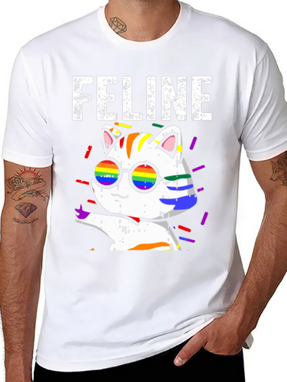 Camiseta Negra con Diseño de Gato FELINE